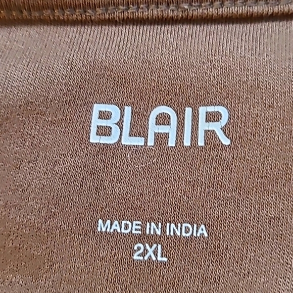 Blair Brown Top with 3/4 Ruffle Sleeves, Size 2X - Picture 7 of 8